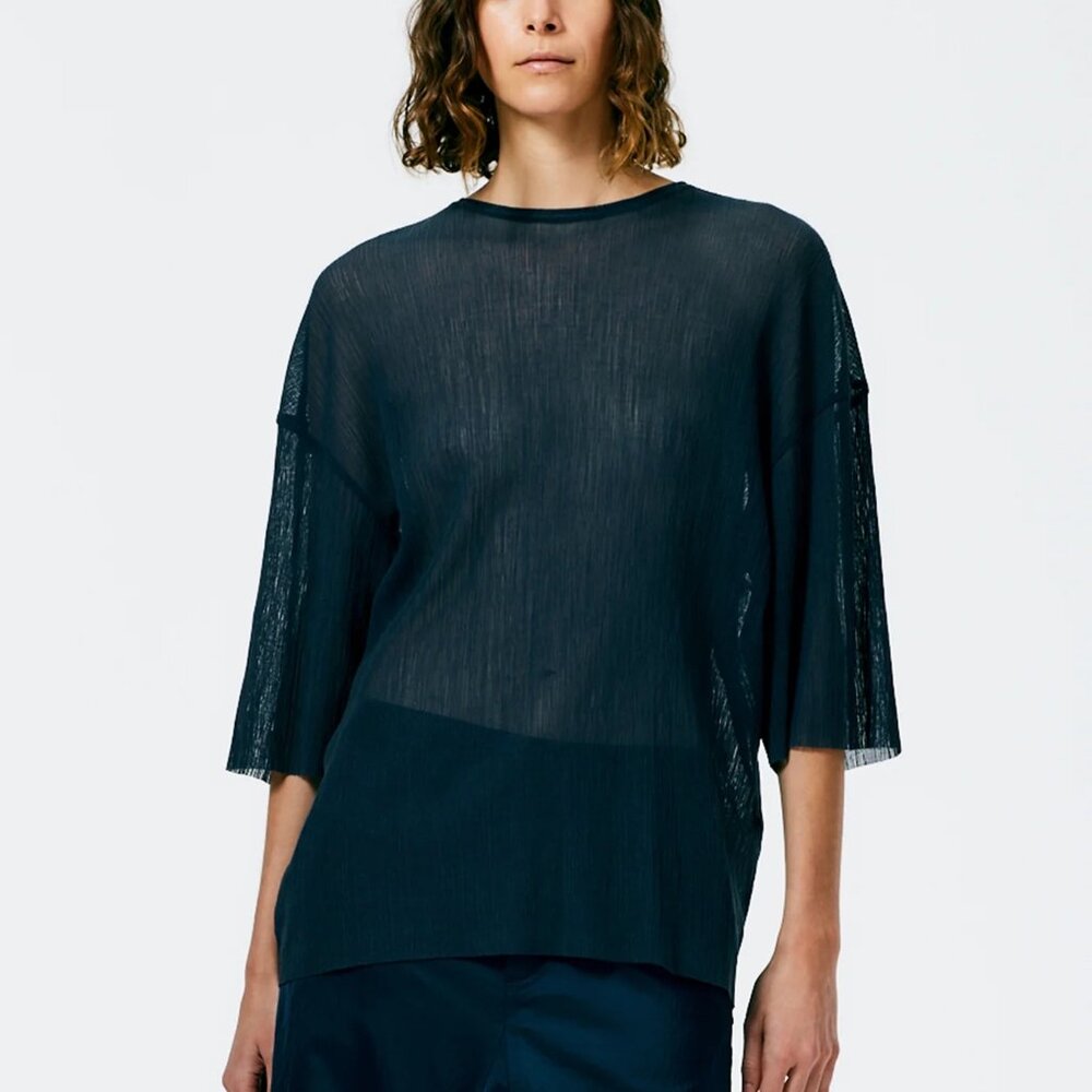 Tibi — Crepe Gauze Easy T-Shirt — Size M